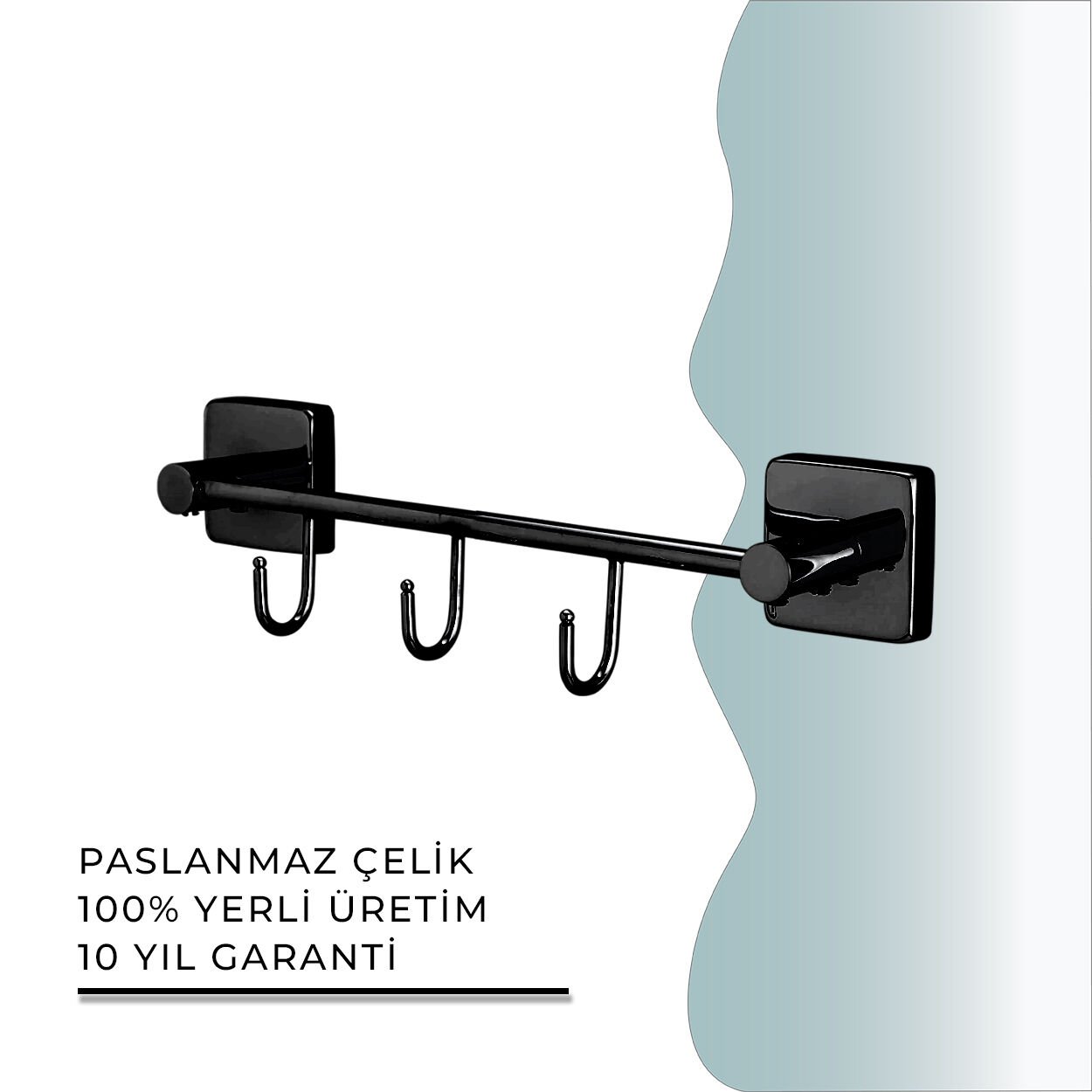 BANYOLİA - CLK Banyo Vizyon Mat Siyah Üçlü Askılık (VZ10-030.4)