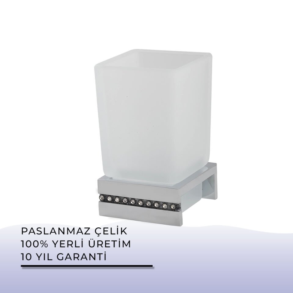 BANYOLİA - Çelik Banyo Swwor Set Üstü Diş­ Fırçalık (SW10-021)