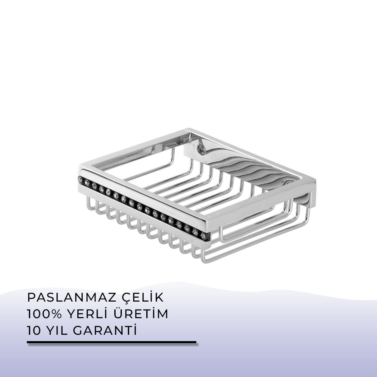 BANYOLİA - Çelik Banyo Swwor Lamalı Tel Sabunluk 10x12cm (SW10-030)