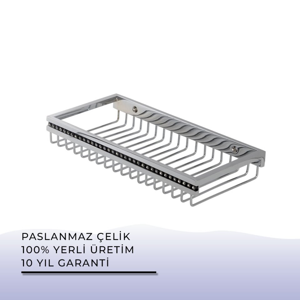 BANYOLİA - Çelik Banyo Swwor Lamalı Tekli Şampuanlık 12x25 cm (SW10-031)