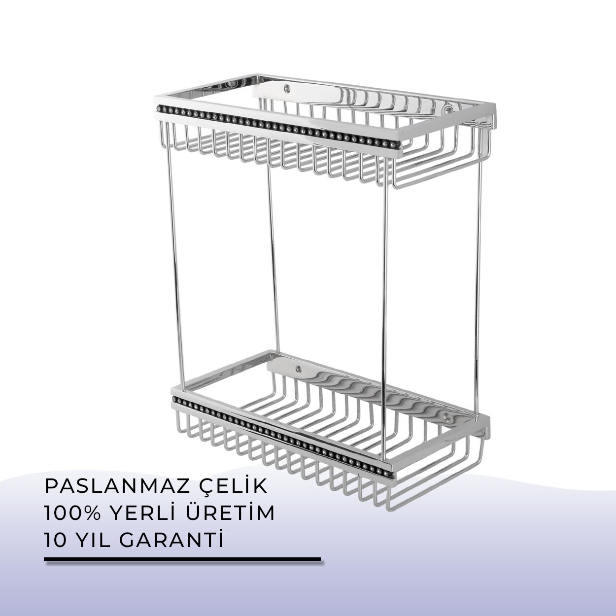 BANYOLİA - Çelik Banyo Swwor Lamalı İkili Şampuanlık 12x25 cm (SW10-032)
