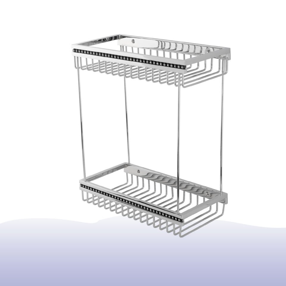 BANYOLİA - Çelik Banyo Swwor Lamalı İkili Şampuanlık 12x25 cm (SW10-032)