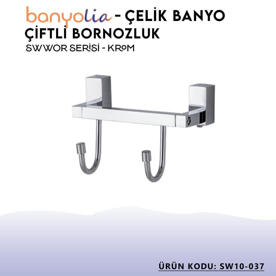 BANYOLİA - Çelik Banyo Swwor Çiftli Bornozluk (SW10-037)