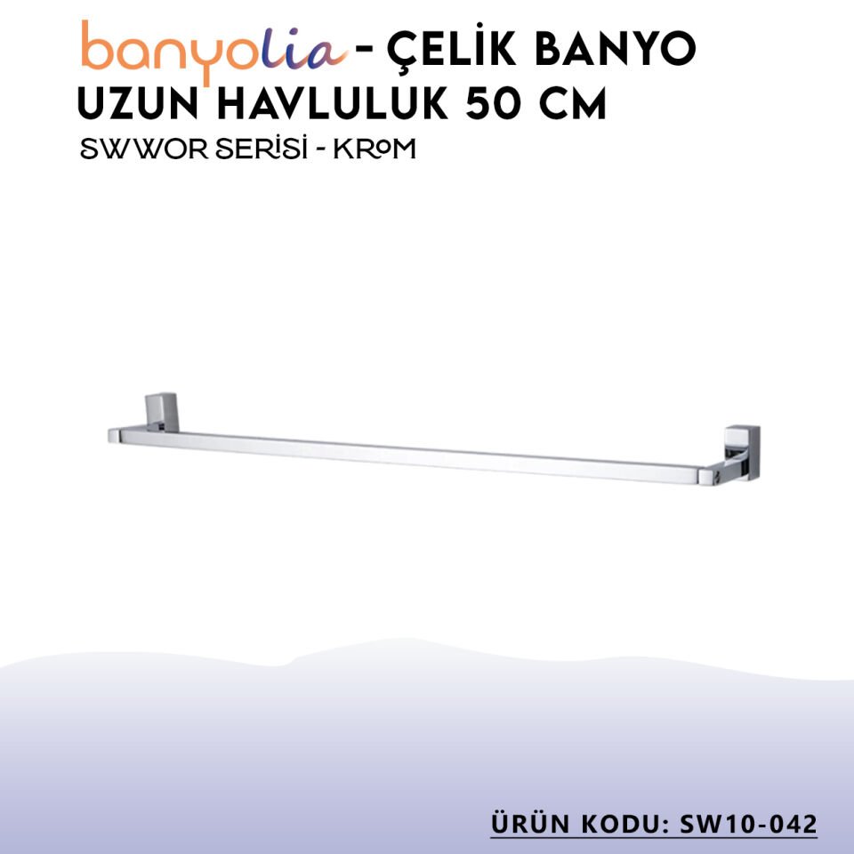 BANYOLİA - Çelik Banyo Swwor Uzun Havluluk 50cm (SW10-042)