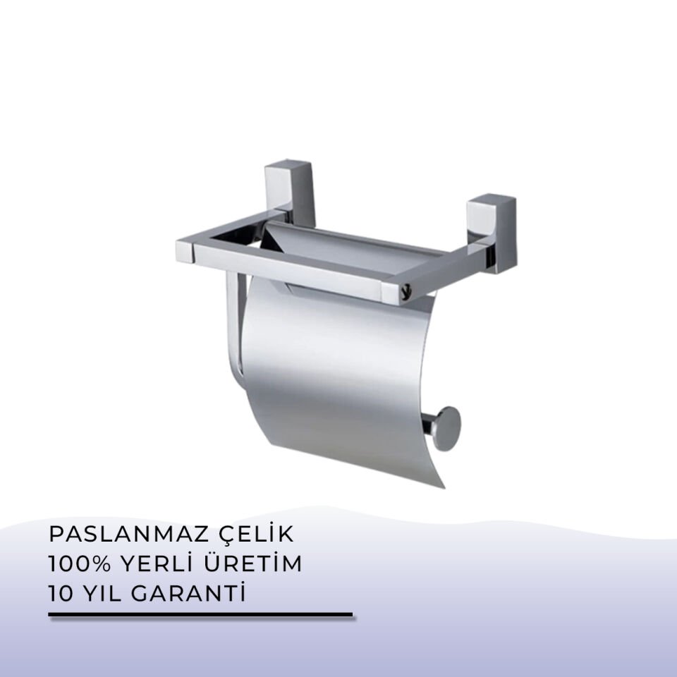 BANYOLİA - Çelik Banyo Swwor Geniş Kapaklı Tuvalet Kağıtlığı (SW10-043)