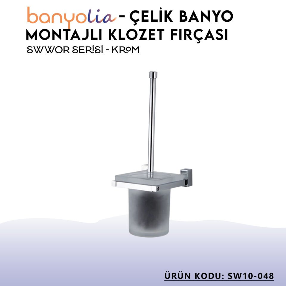 BANYOLİA - Çelik Banyo Swwor Montajlı Klozet Fırçası (SW10-048)