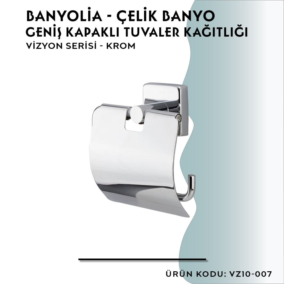 BANYOLİA - CLK Banyo Vizyon Geniş Kapaklı Tuvalet Kâğıtlığı (VZ10-007)