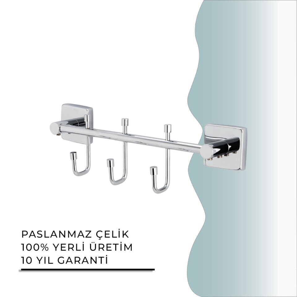 BANYOLİA - CLK Banyo Vizyon Üçlü Askılık (VZ10-009)