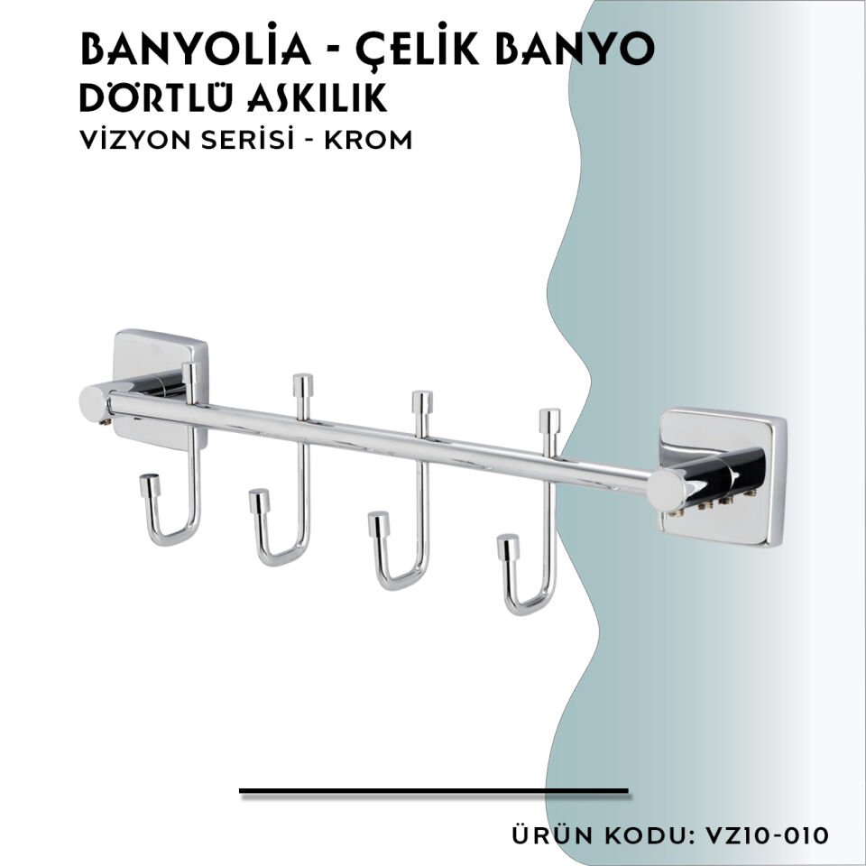 BANYOLİA - CLK Banyo Vizyon Dörtlü Askılık (VZ10-010)
