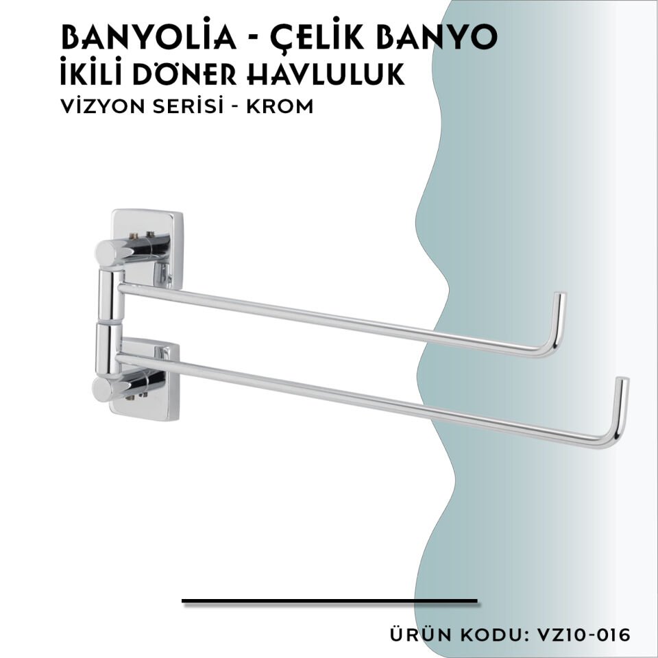 BANYOLİA - CLK Banyo Vizyon İkili Döner Havluluk (VZ10-016)