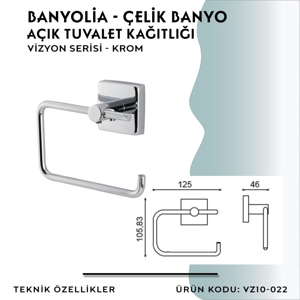 BANYOLİA - CLK Banyo Vizyon Açık Tuvalet Kâğıtlığı (VZ10-022)