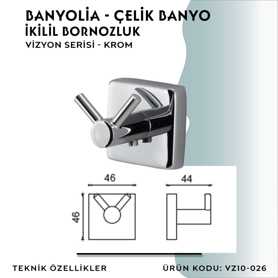 BANYOLİA - CLK Banyo Vizyon Bornozluk Çiftli (VZ10-026)
