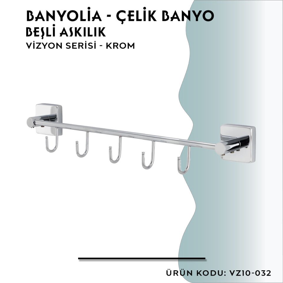 BANYOLİA - CLK Banyo Vizyon Beşli Askılık (VZ10-032)