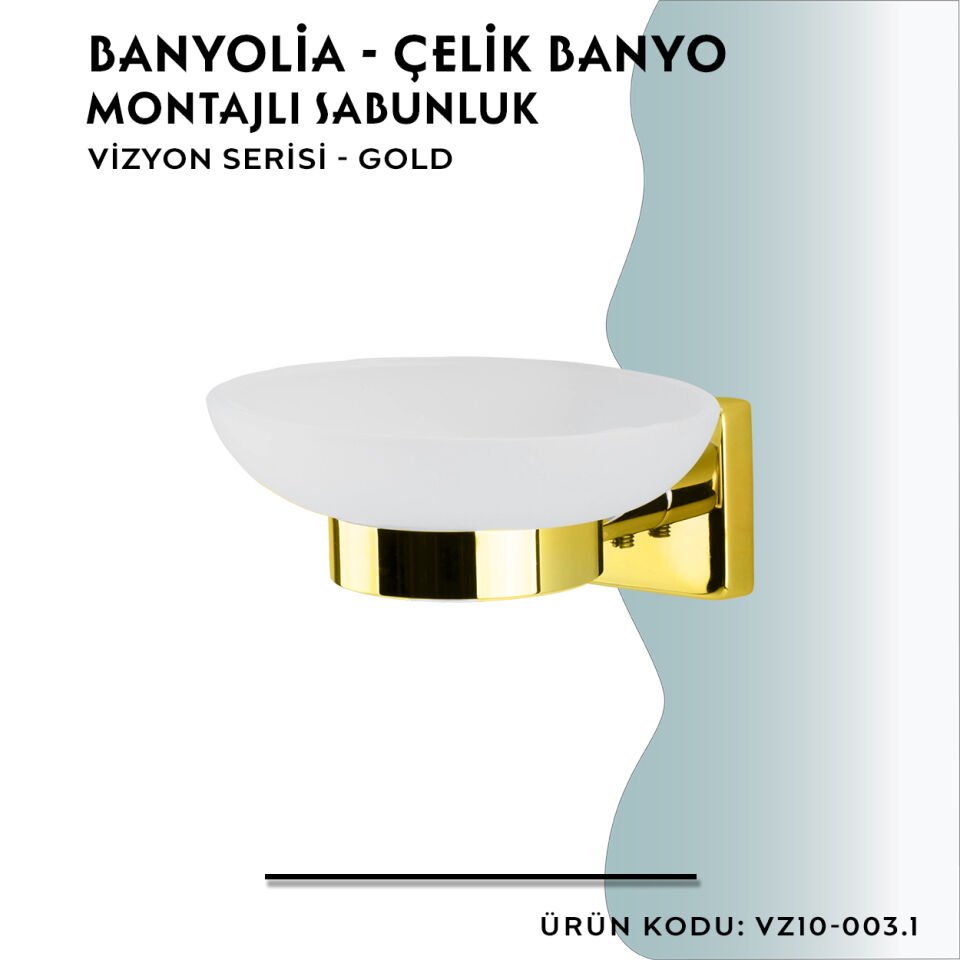 BANYOLİA - CLK Banyo Vizyon Gold Montajlı Sabunluk (VZ10-003.1)
