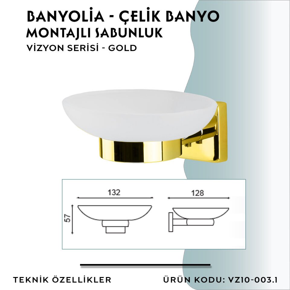 BANYOLİA - CLK Banyo Vizyon Gold Montajlı Sabunluk (VZ10-003.1)
