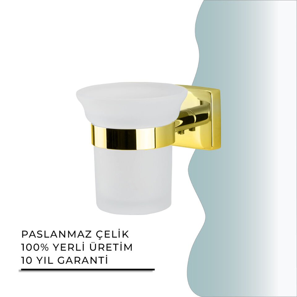 BANYOLİA - CLK Banyo Vizyon Gold Montajlı Diş Fırçalık (VZ10-004.1)