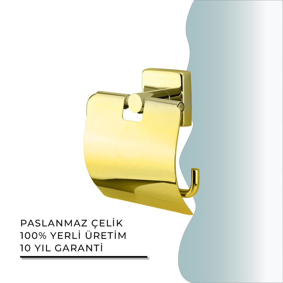 BANYOLİA - CLK Banyo Vizyon Gold Geniş Kapaklı Tuvalet Kâğıtlığı (VZ10-007.1)