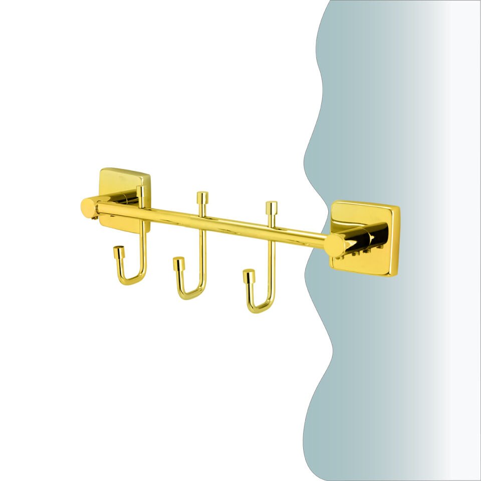 BANYOLİA - CLK Banyo Vizyon Gold Üçlü Askılık (VZ10-009.1)