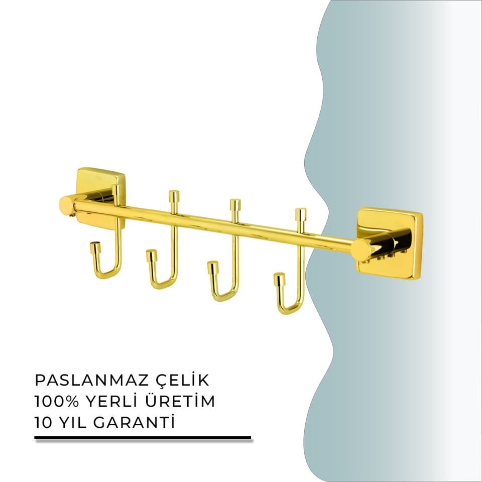 BANYOLİA - CLK Banyo Vizyon Gold Dörtlü Askılık (VZ10-010.1)