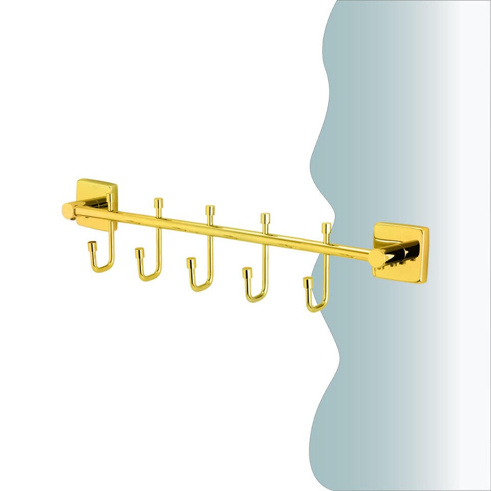 BANYOLİA - CLK Banyo Vizyon Gold Beşli Askılık (VZ10-011.1)