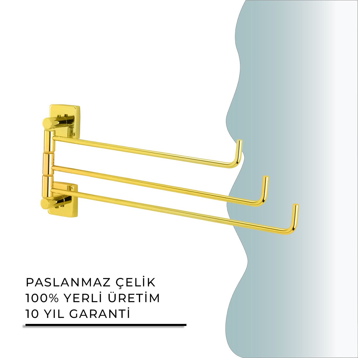 BANYOLİA - CLK Banyo Vizyon Gold Üçlü Döner Havluluk (VZ10-013.1)