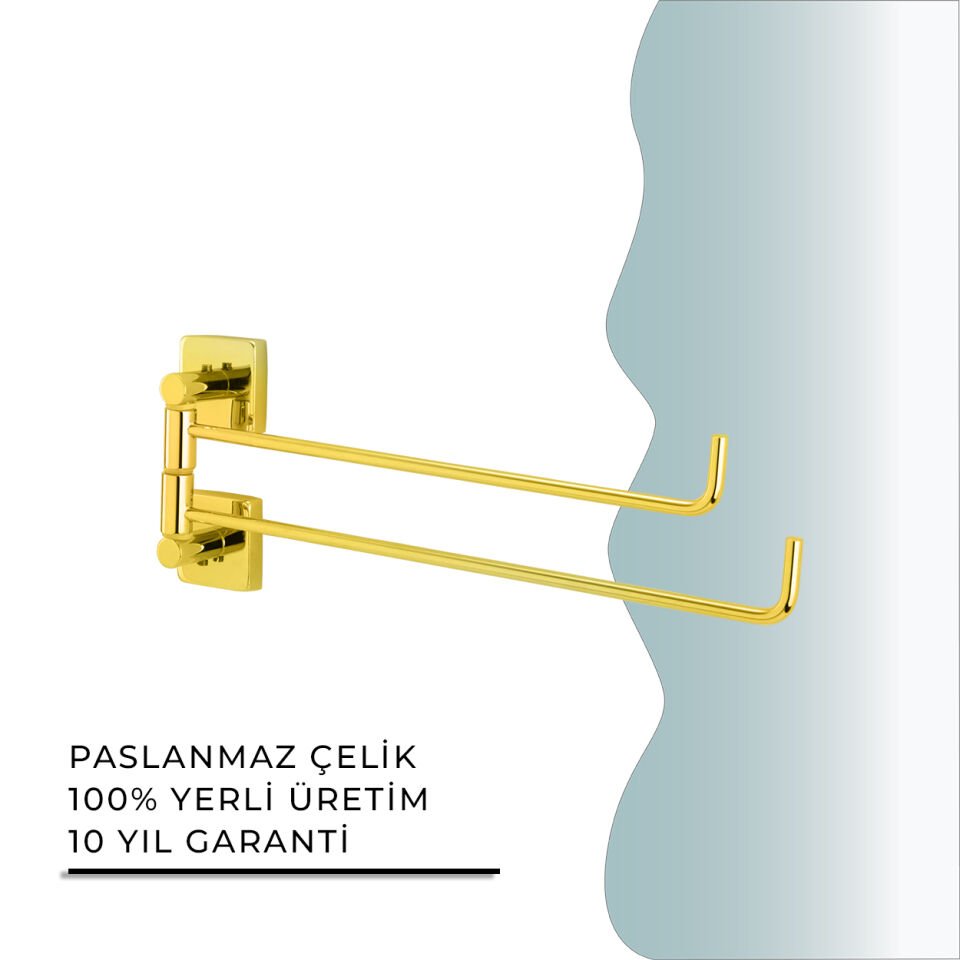 BANYOLİA - CLK Banyo Vizyon Gold İkili Döner Havluluk (VZ10-016.1)