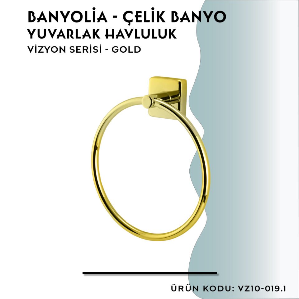 BANYOLİA - CLK Banyo Vizyon Gold Yuvarlak Havluluk (VZ10-019.1)
