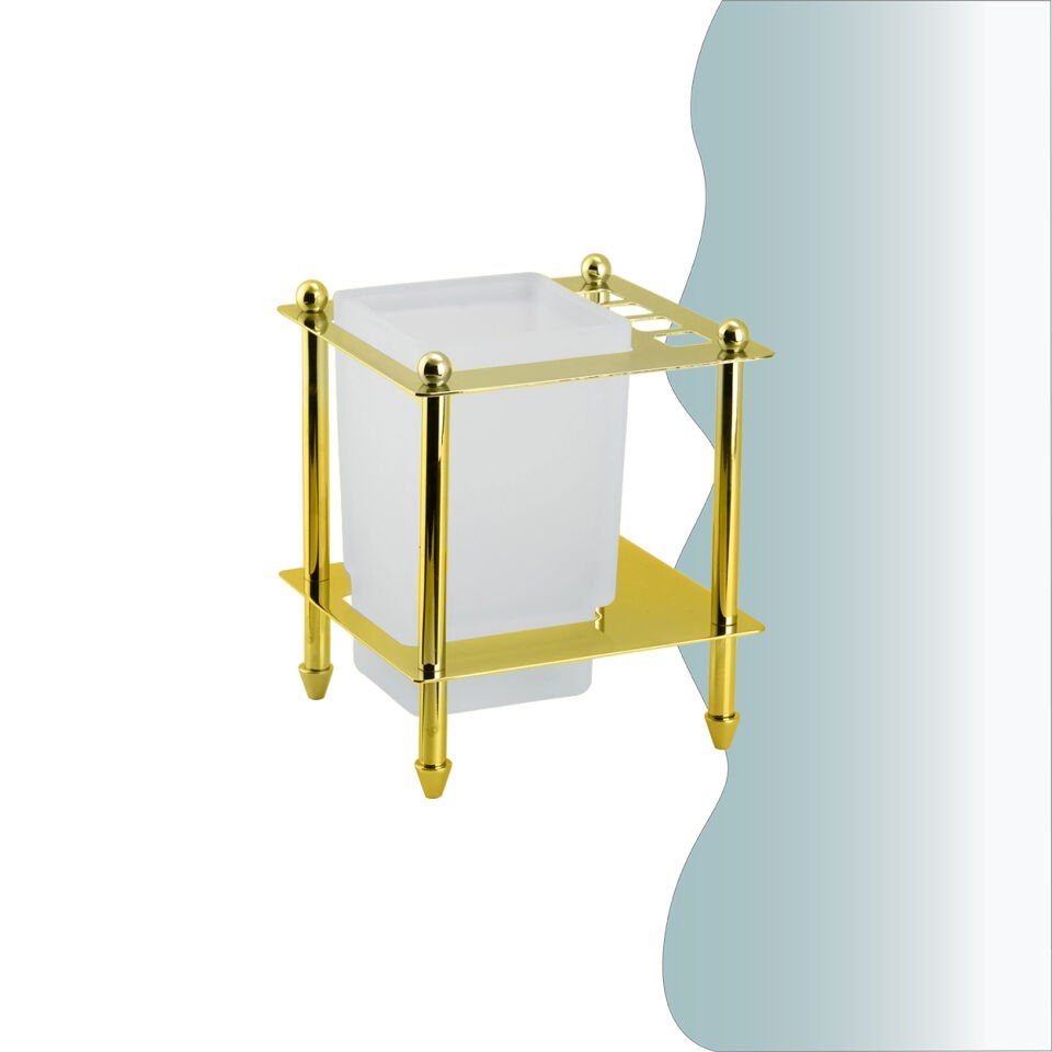 BANYOLİA - CLK Banyo Vizyon Gold Set Üstü Diş Fırçalık (VZ10-021.1)