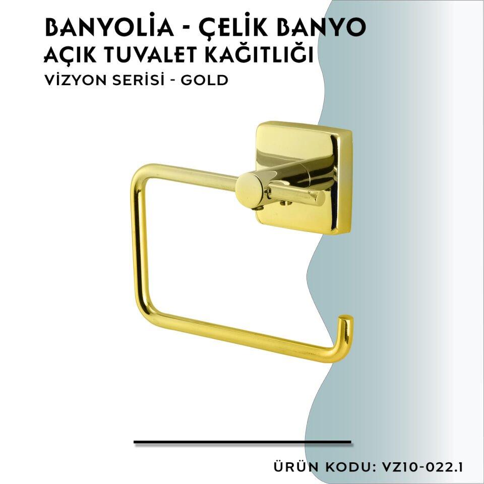 BANYOLİA - CLK Banyo Vizyon Gold Açık Tuvalet Kâğıtlığı (VZ10-022.1)