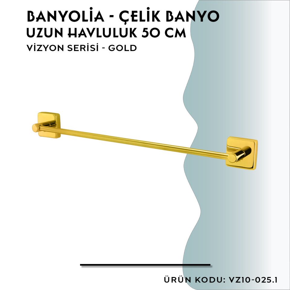 BANYOLİA - CLK Banyo Vizyon Gold Uzun Havluluk 50cm (VZ10-025.1)