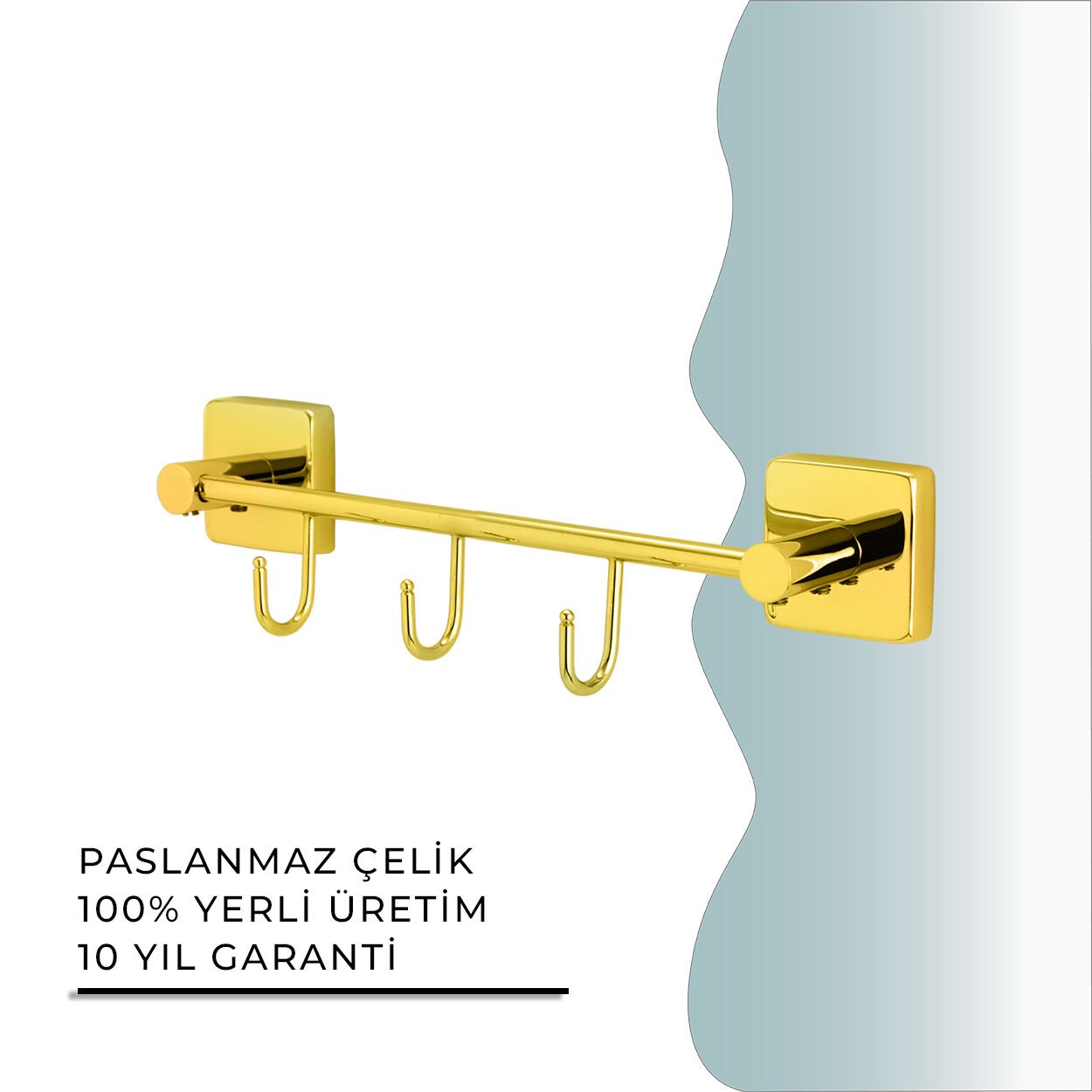 BANYOLİA - CLK Banyo Vizyon Gold Üçlü Askılık (VZ10-030.1)