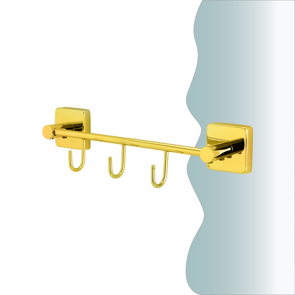 BANYOLİA - CLK Banyo Vizyon Gold Üçlü Askılık (VZ10-030.1)