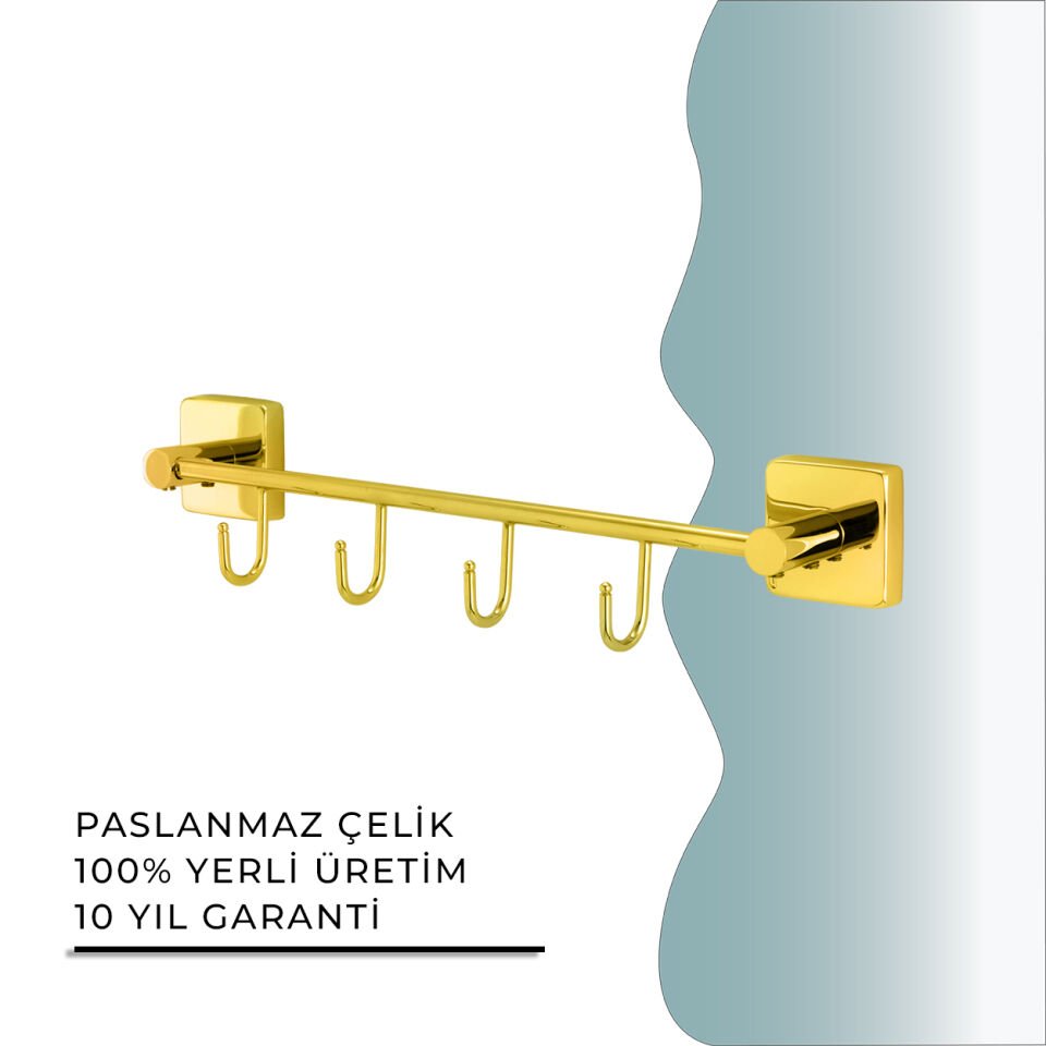 BANYOLİA - CLK Banyo Vizyon Gold Dörtlü Askılık (VZ10-031.1)
