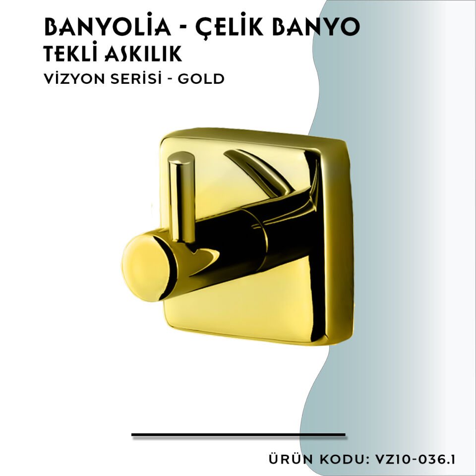 BANYOLİA - CLK Banyo Vizyon Gold Tekli Askılık (VZ10-036.1)