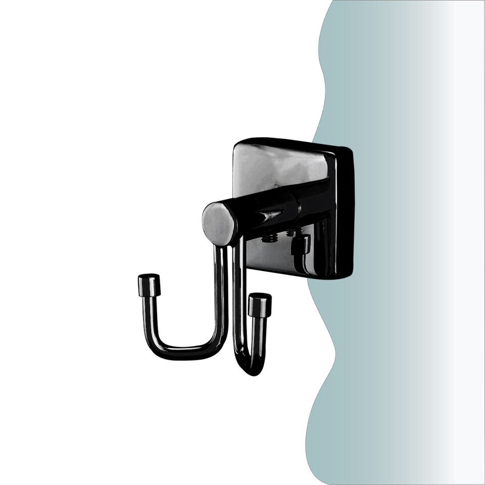 BANYOLİA - CLK Banyo Vizyon Mat Mat Siyah Bornozluk Çiftli (VZ10-002.4)