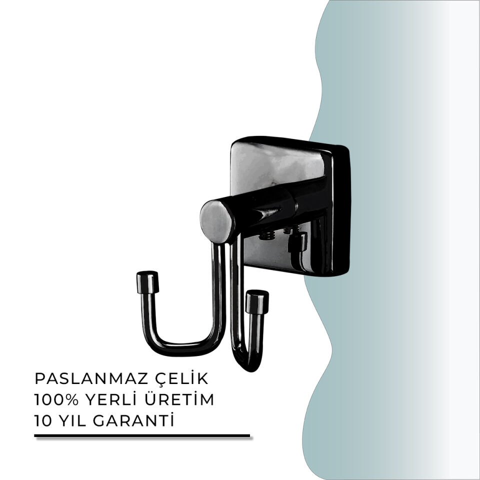 BANYOLİA - CLK Banyo Vizyon Mat Mat Siyah Bornozluk Çiftli (VZ10-002.4)