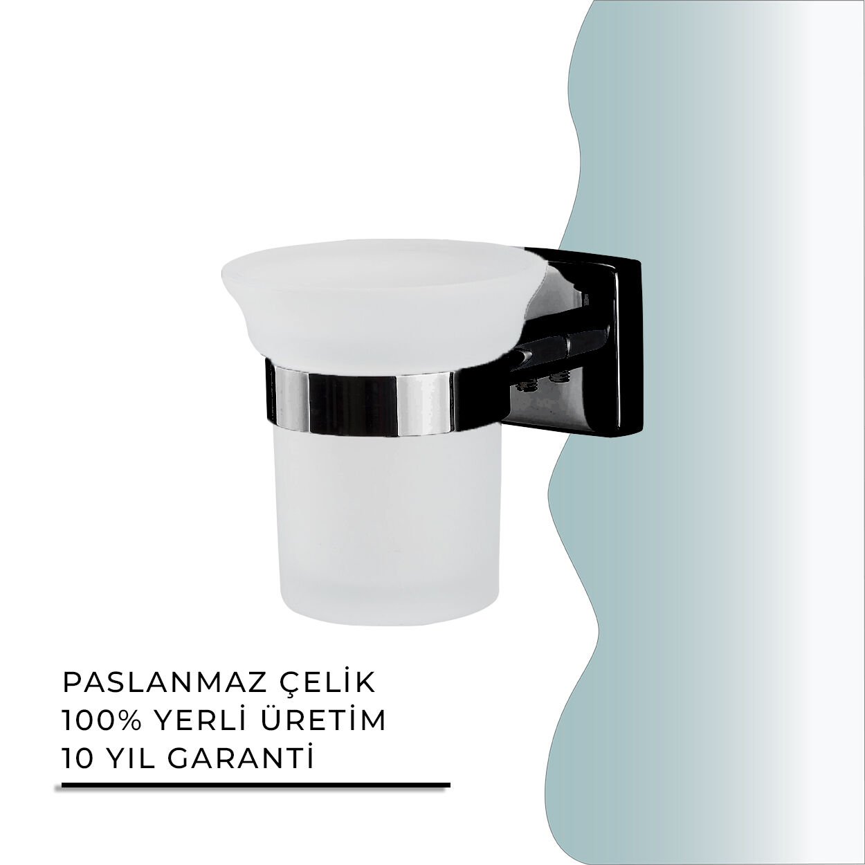 BANYOLİA - CLK Banyo Vizyon Mat Siyah Montajlı Diş Fırçalık (VZ10-004.4)