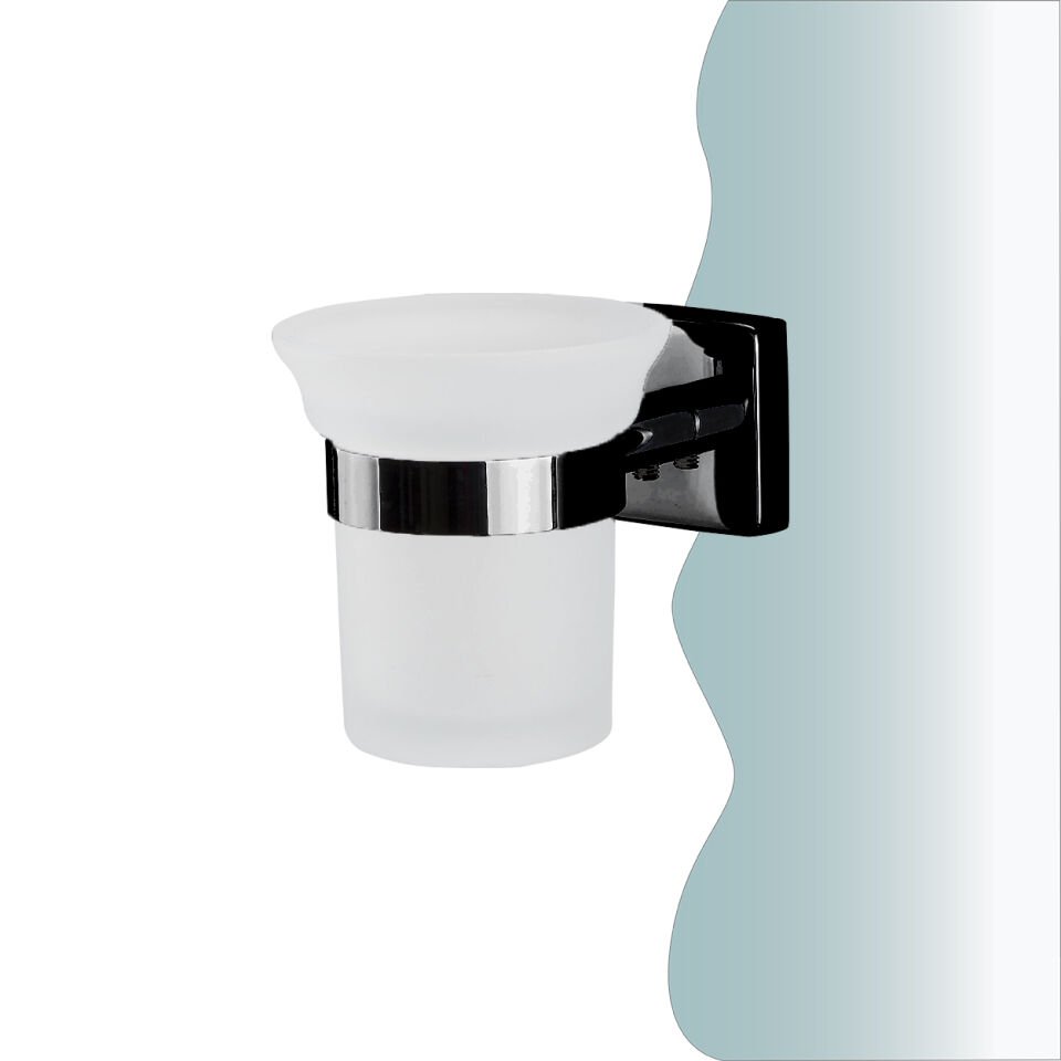 BANYOLİA - CLK Banyo Vizyon Mat Siyah Montajlı Diş Fırçalık (VZ10-004.4)