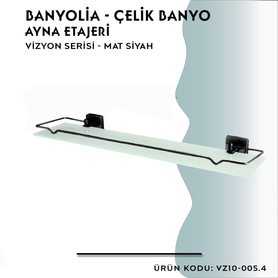 BANYOLİA - CLK Banyo Vizyon Mat Siyah Etajer (VZ10-005.4)