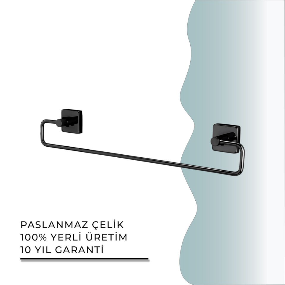 BANYOLİA - CLK Banyo Vizyon Mat Siyah Uzun Havluluk 45cm (VZ10-006.4)