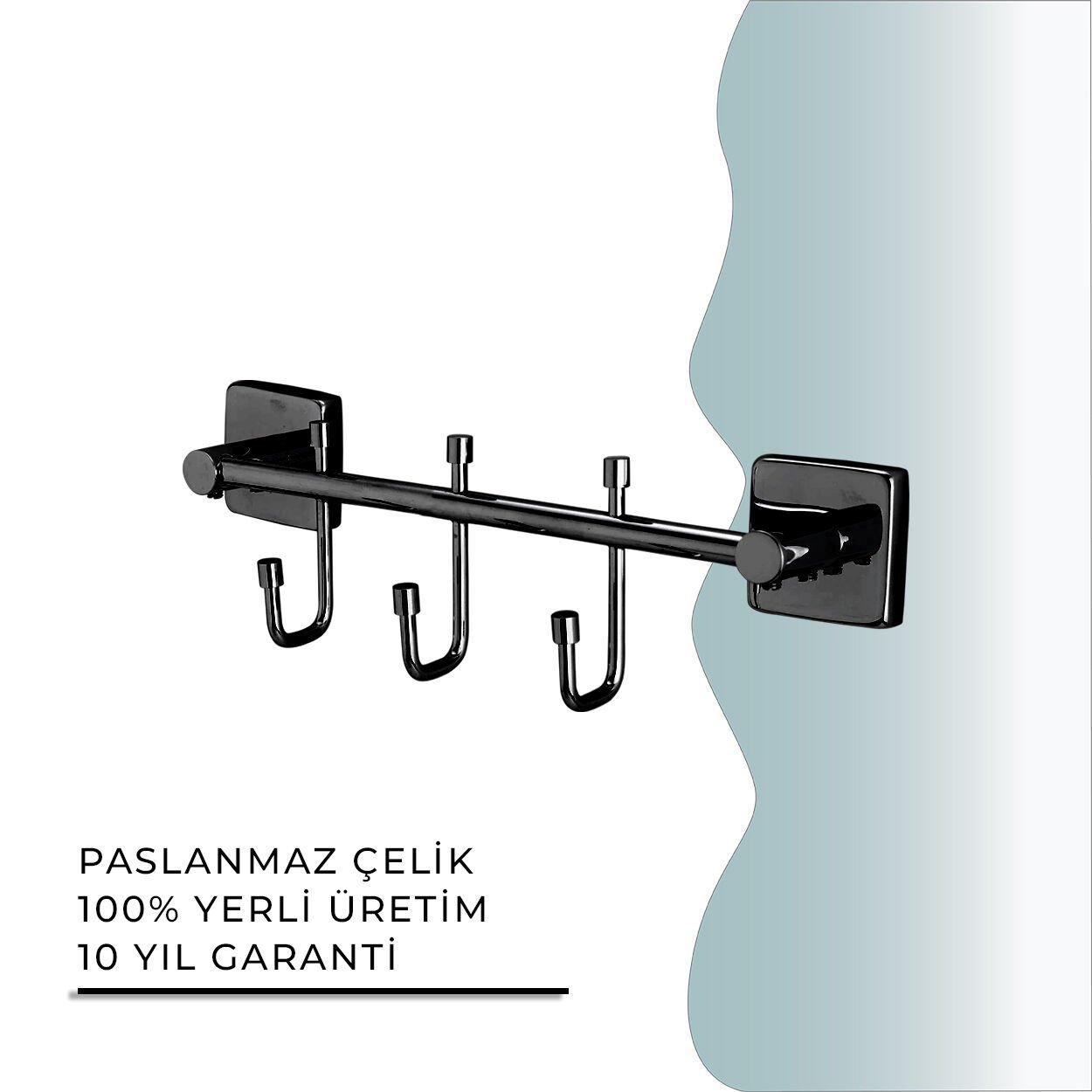 BANYOLİA - CLK Banyo Vizyon Mat Siyah Üçlü Askılık (VZ10-009.4)