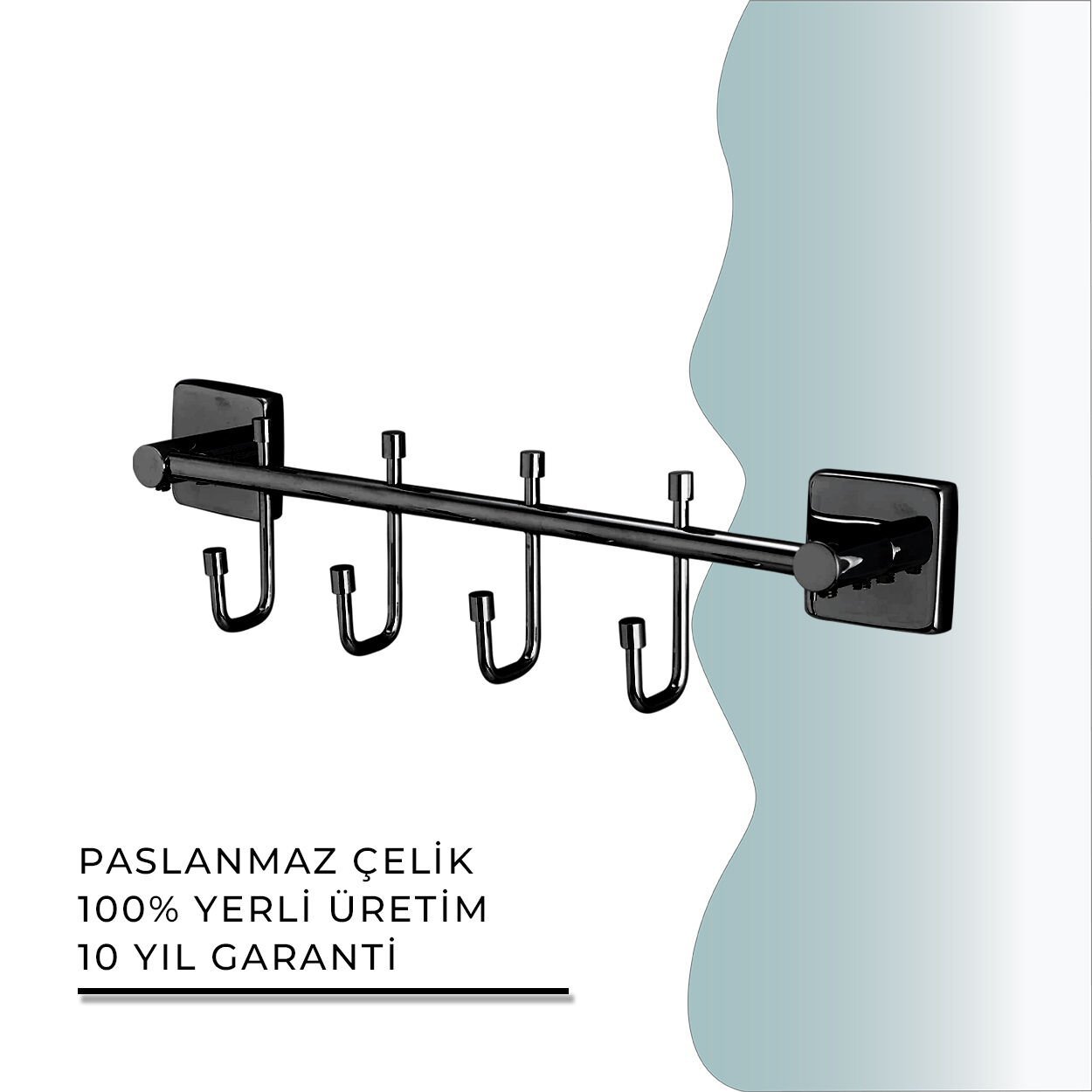 BANYOLİA - CLK Banyo Vizyon Mat Siyah Dörtlü Askılık (VZ10-010.4)