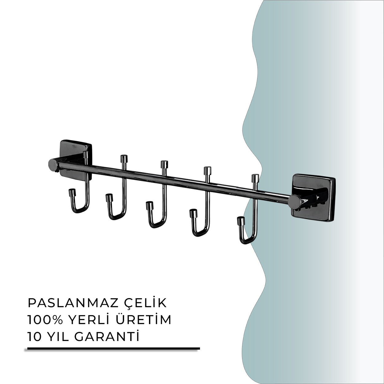 BANYOLİA - CLK Banyo Vizyon Mat Siyah Beşli Askılık (VZ10-011.4)