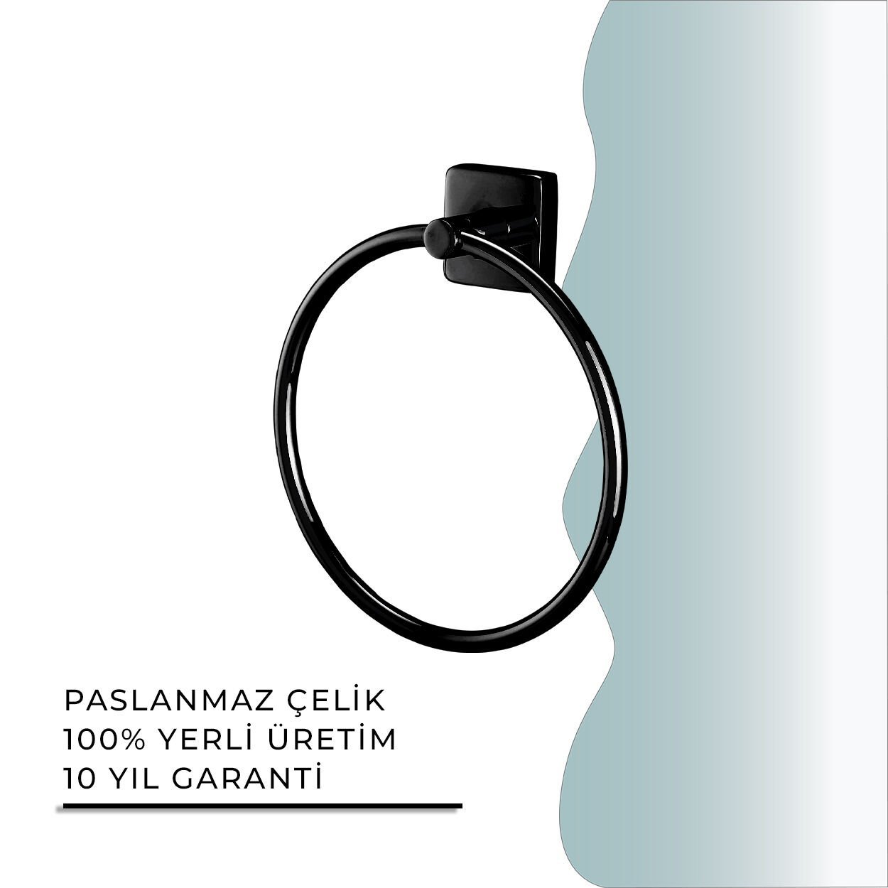 BANYOLİA - CLK Banyo Vizyon Mat Siyah Yuvarlak Havluluk (VZ10-019.4)