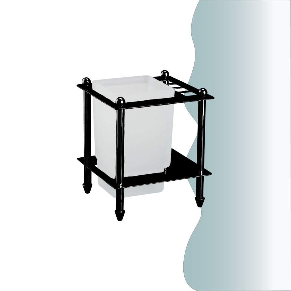 BANYOLİA - CLK Banyo Vizyon Mat Siyah Set Üstü Diş Fırçalık (VZ10-021.4)