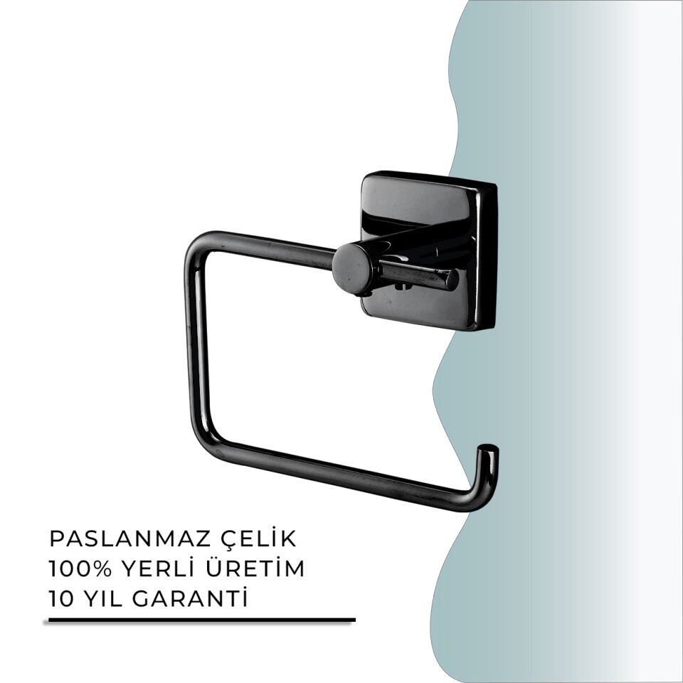 BANYOLİA - CLK Banyo Vizyon Mat Siyah Açık Tuvalet Kâğıtlığı (VZ10-022.4)