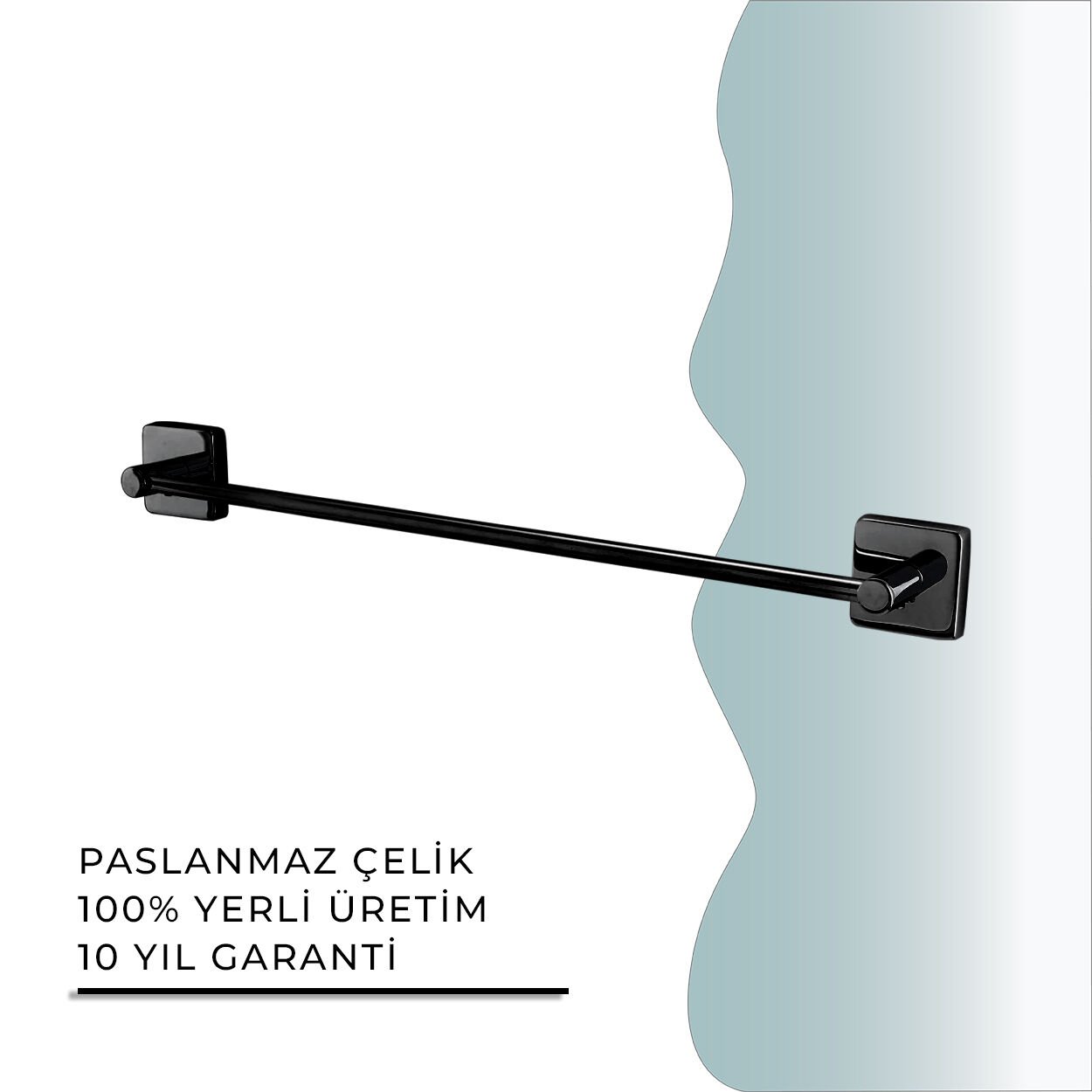 BANYOLİA - CLK Banyo Vizyon Mat Siyah Uzun Havluluk 50cm (VZ10-025.4)