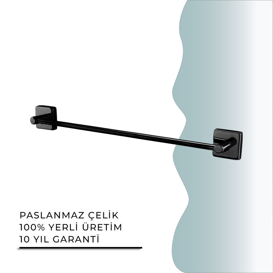 BANYOLİA - CLK Banyo Vizyon Mat Siyah Uzun Havluluk 50cm (VZ10-025.4)