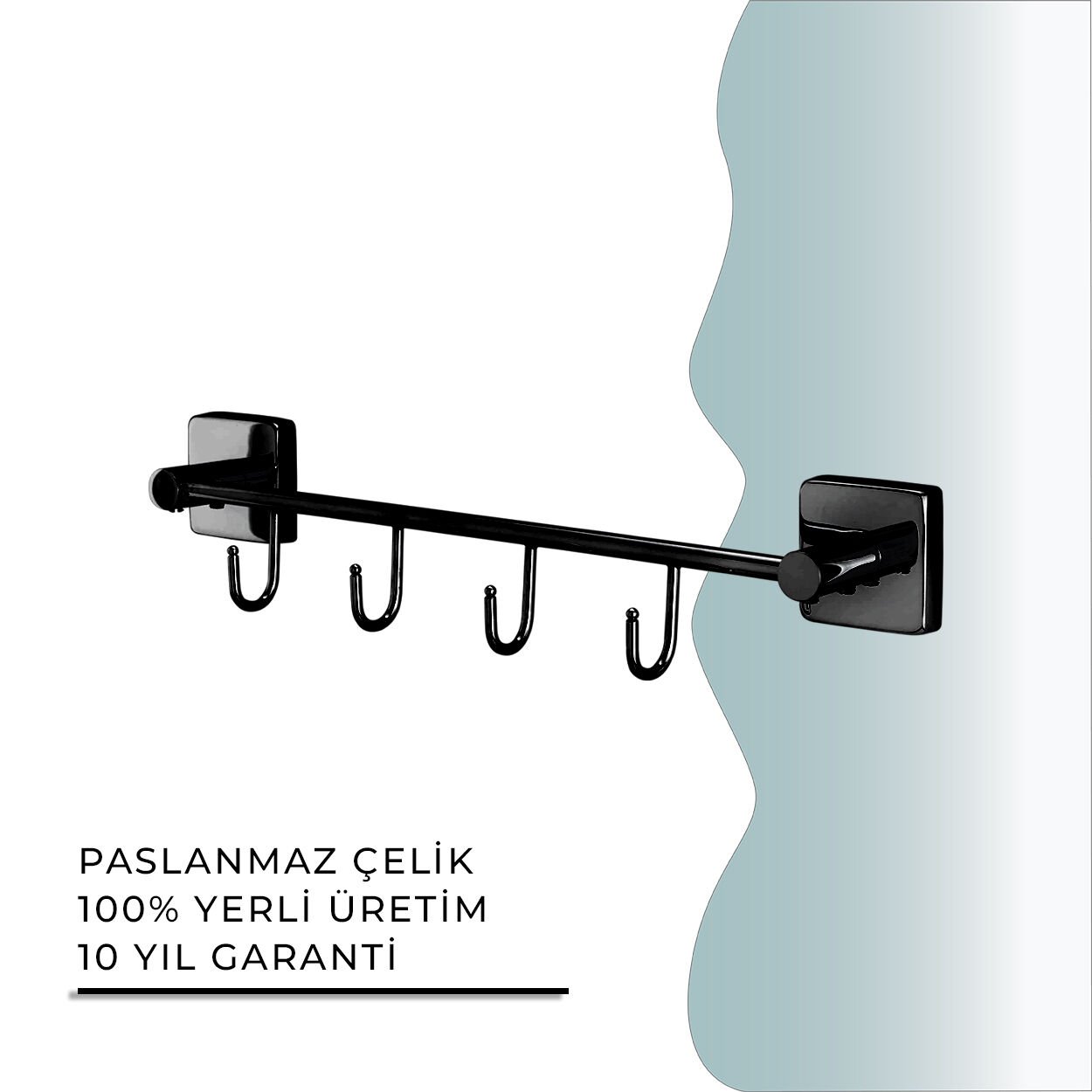 BANYOLİA - CLK Banyo Vizyon Mat Siyah Dörtlü Askılık (VZ10-031.4)