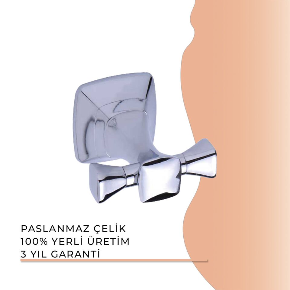 BANYOLİA - Duxxa Eiffel İkili Askılık Krom (A.1421)